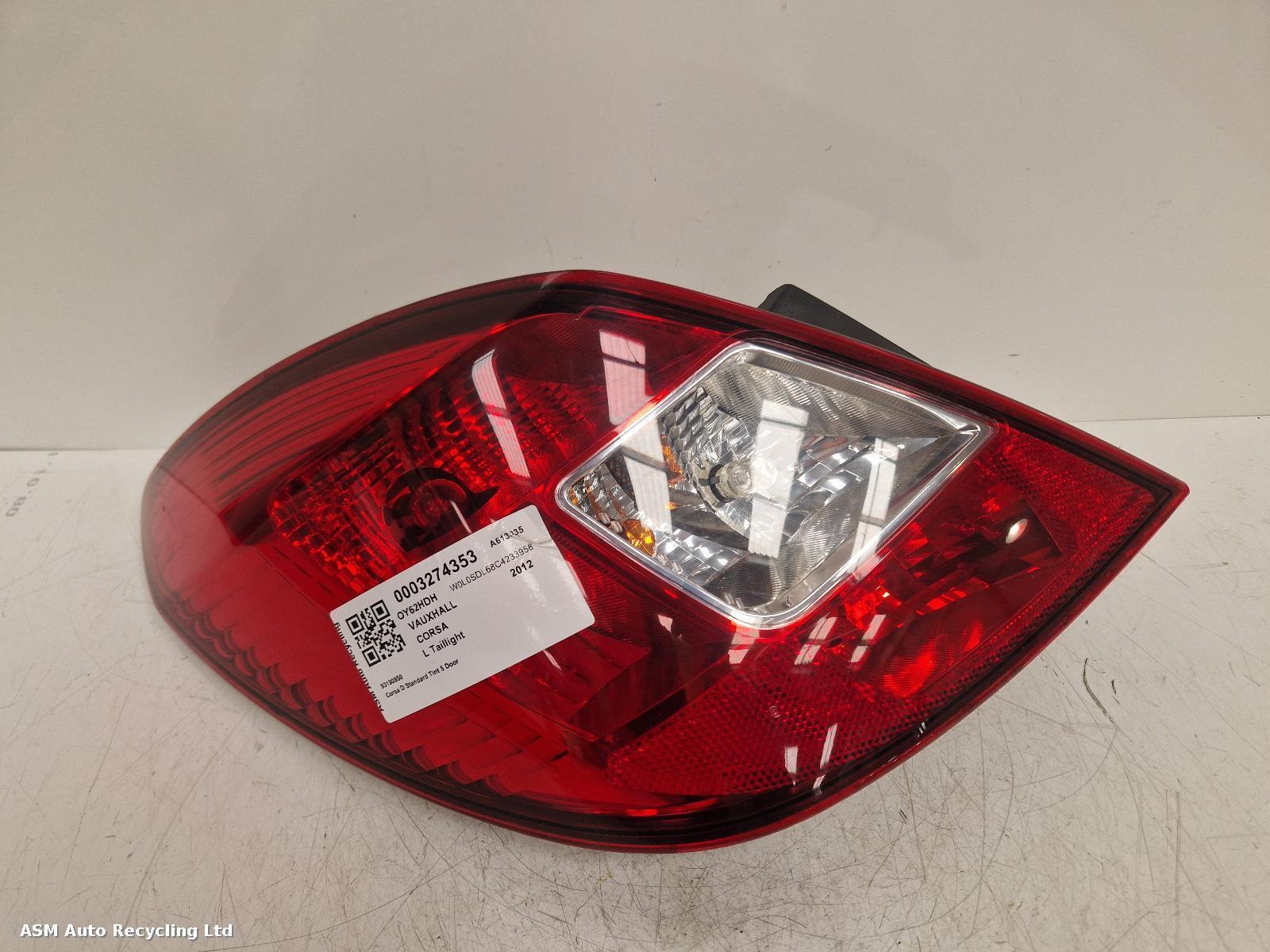 View Auto part L Taillight Vauxhall Corsa 2012