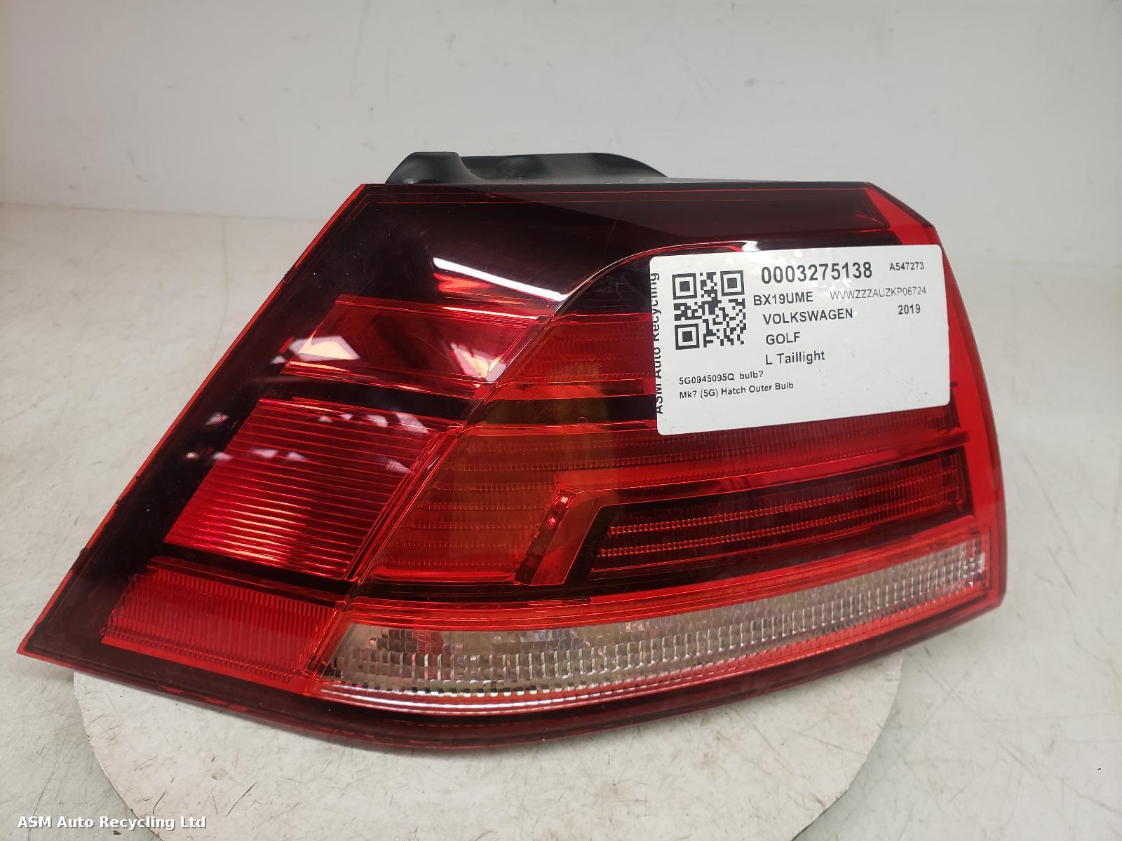 View Auto part L Taillight Volkswagen Golf 2019