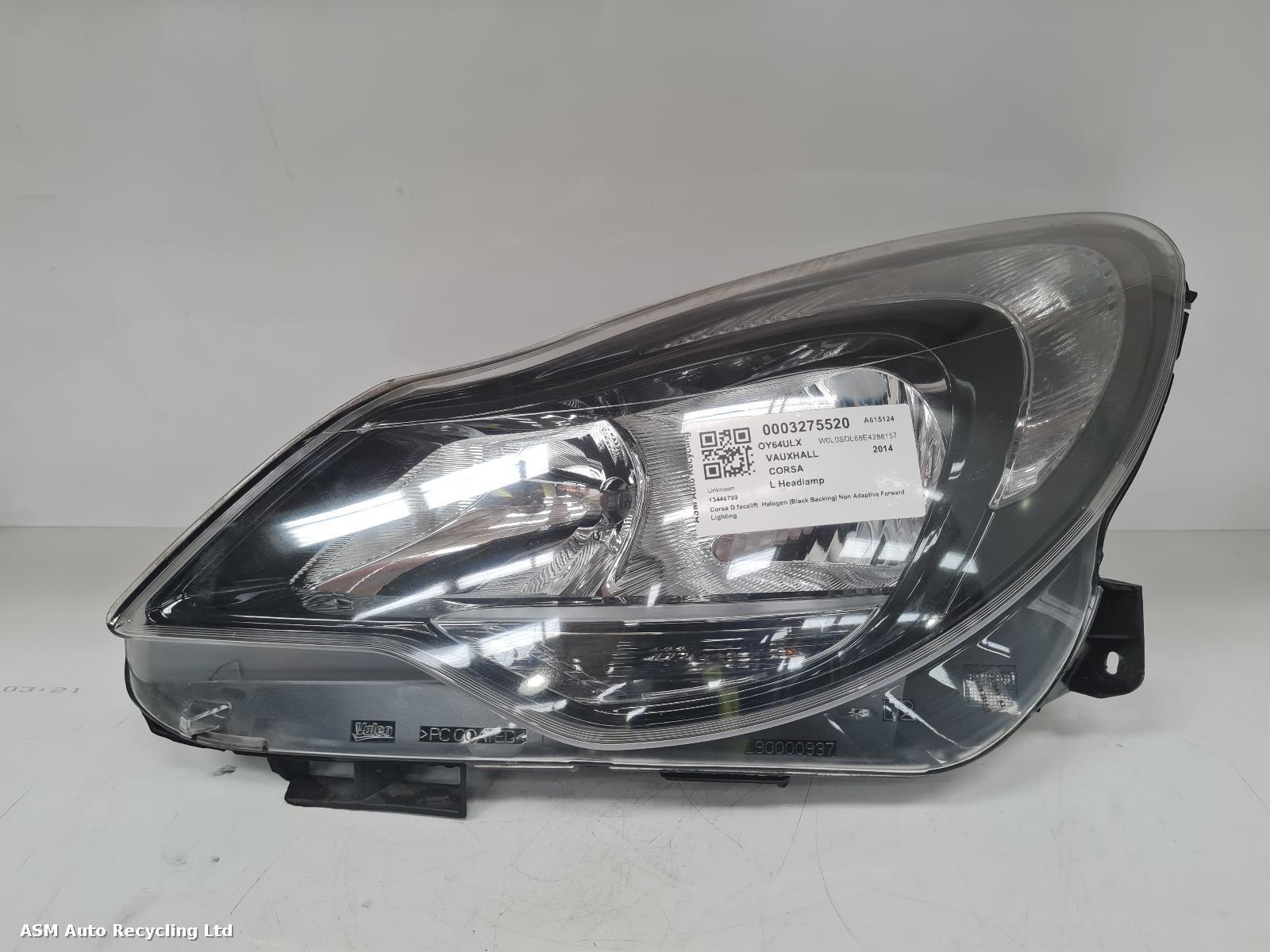 View Auto part L Headlamp Vauxhall Corsa 2014