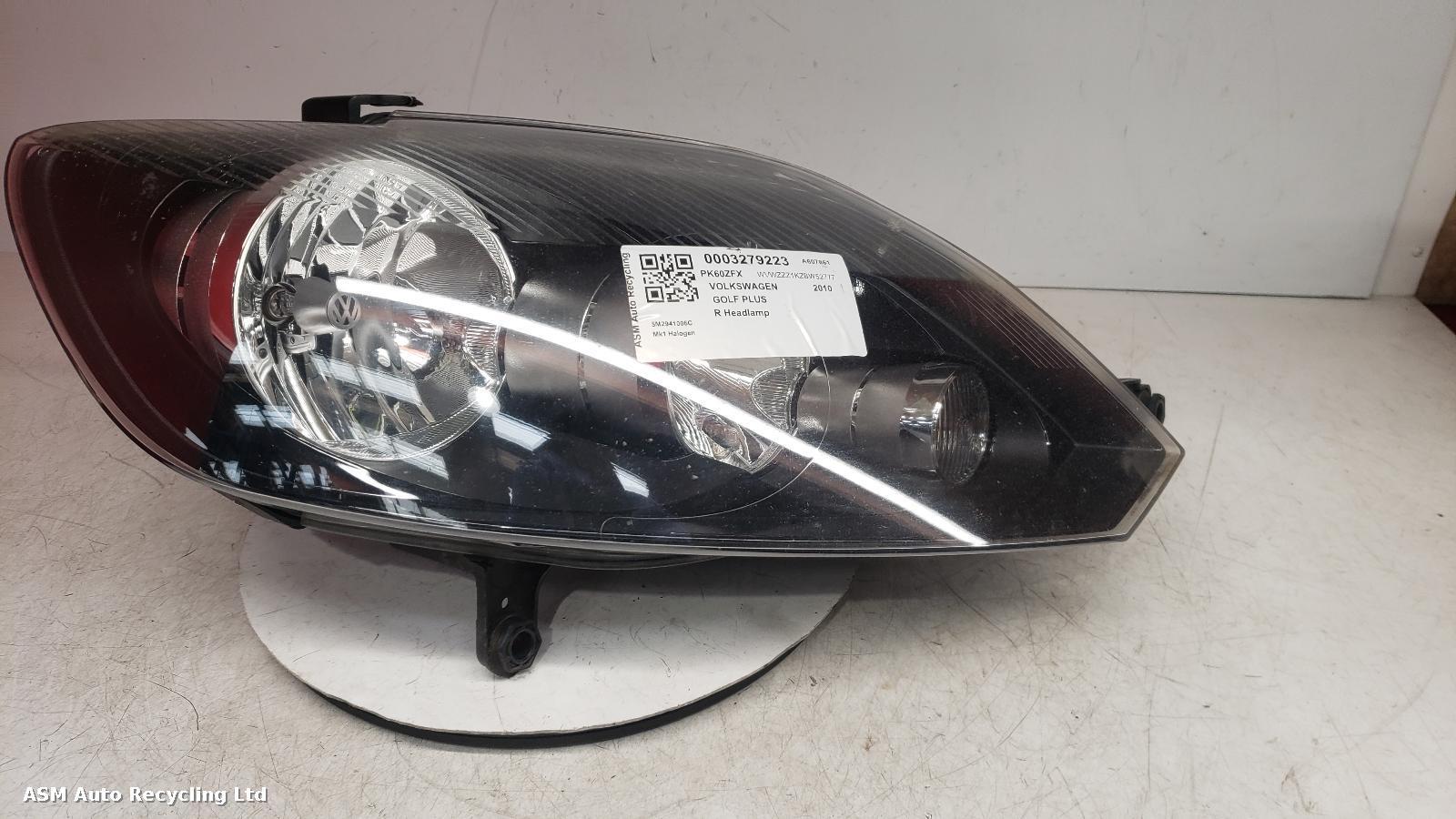 View Auto part R Headlamp Volkswagen Golf Plus 2010