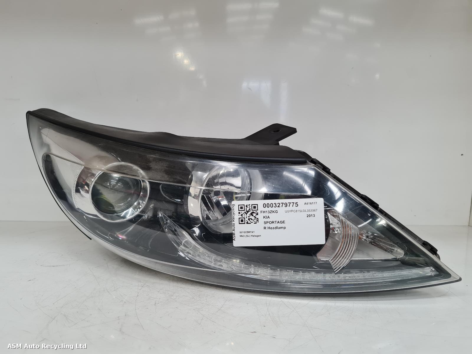 View Auto part R Headlamp Kia Sportage 2013