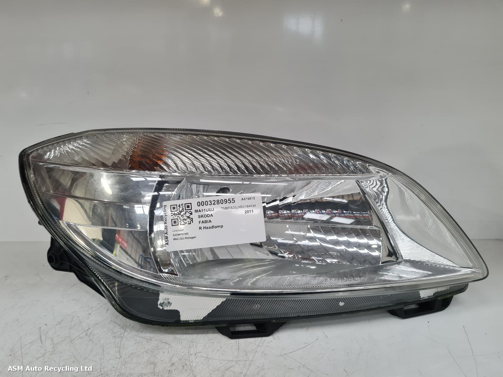 View Auto part R Headlamp Skoda Fabia 2011