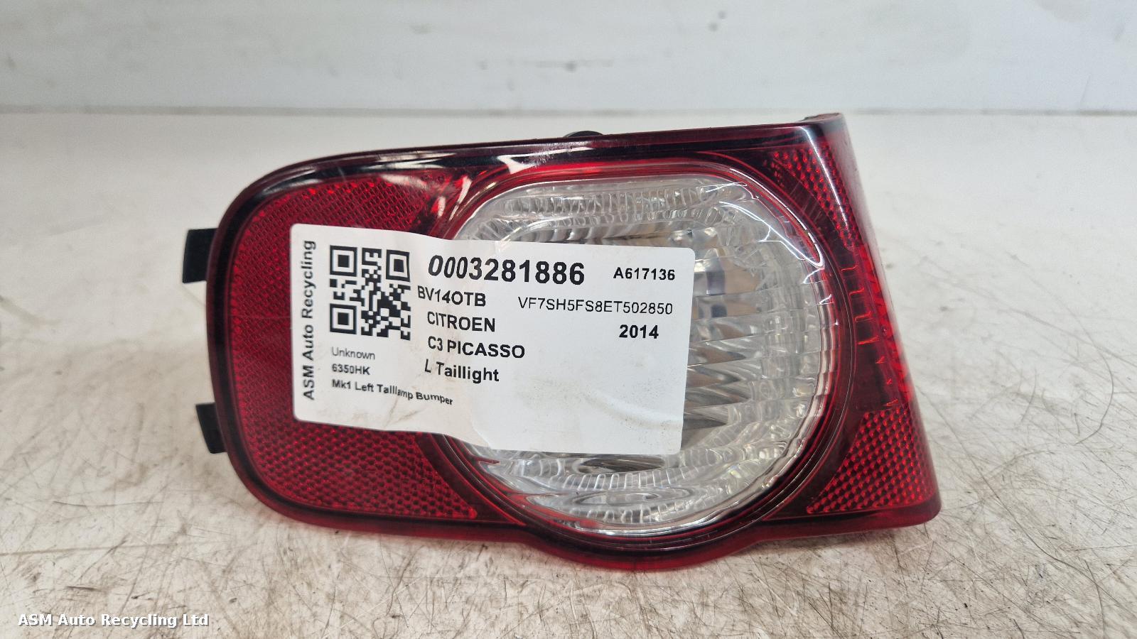 View Auto part L Taillight Citroen C3 Picasso 2014