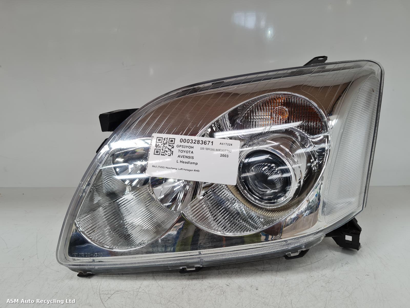 View Auto part L Headlamp Toyota Avensis 2003