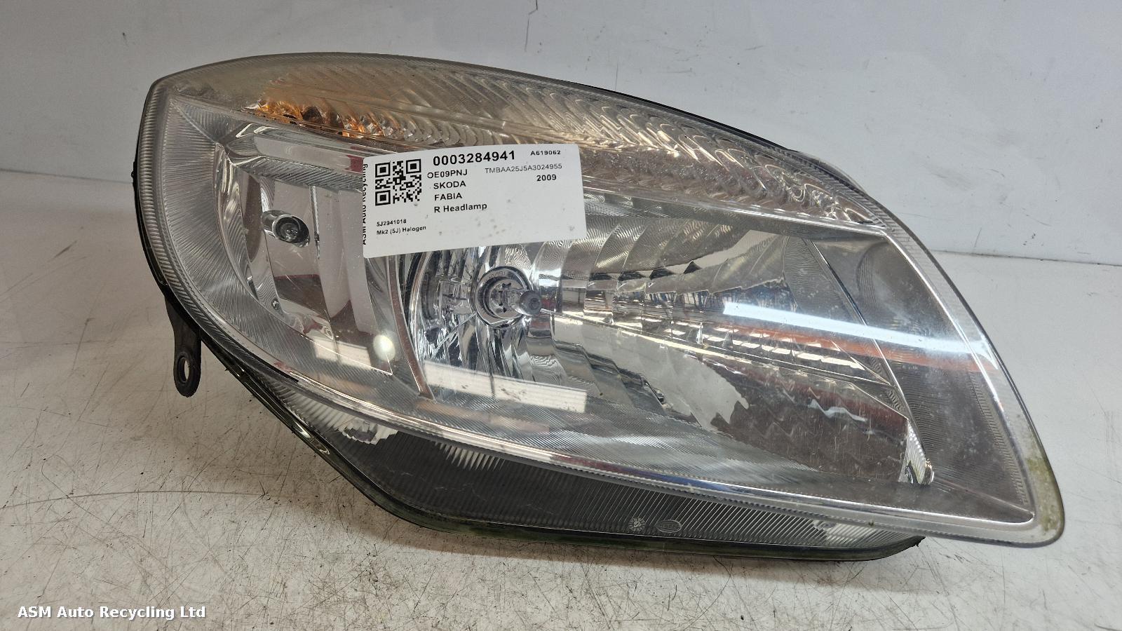 View Auto part R Headlamp Skoda Fabia 2009