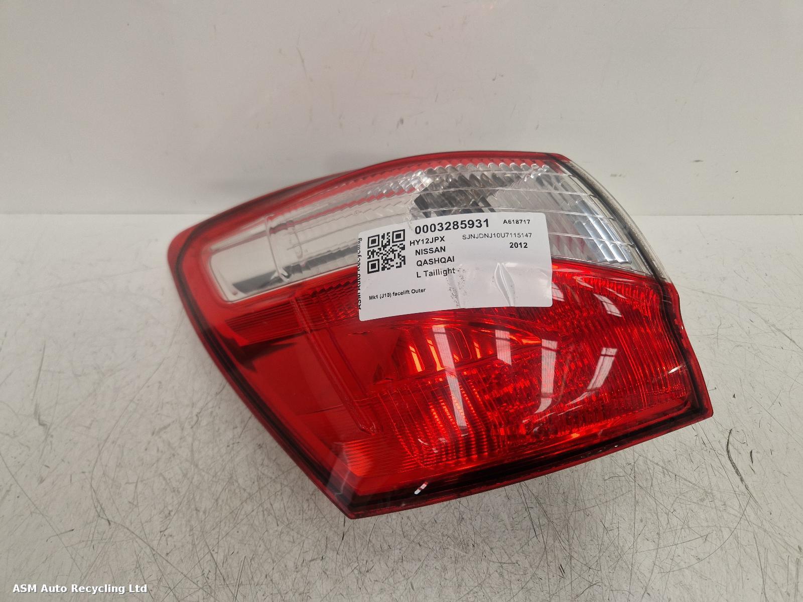 View Auto part L Taillight Nissan Qashqai 2012