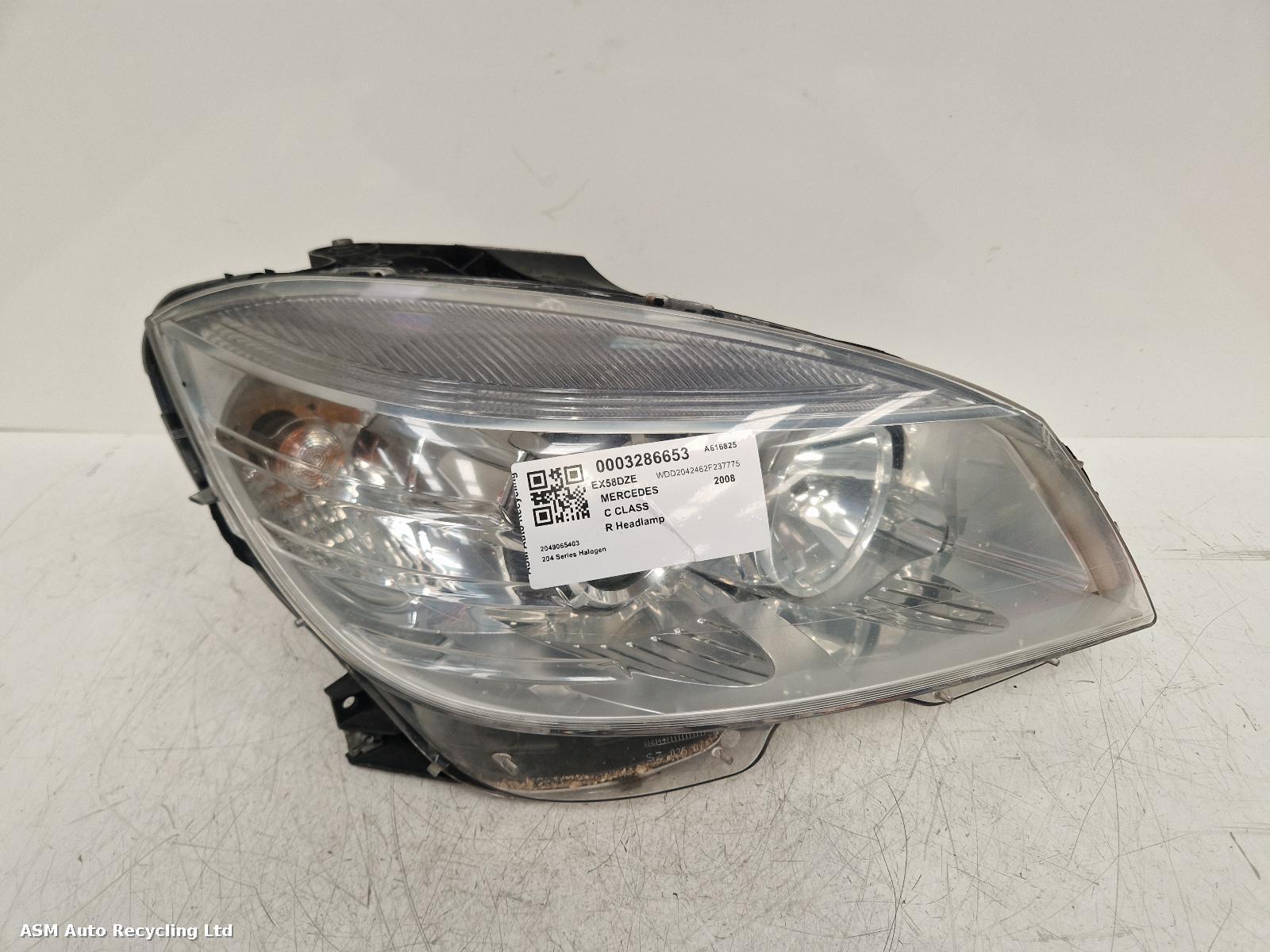 View Auto part R Headlamp Mercedes C Class 2008