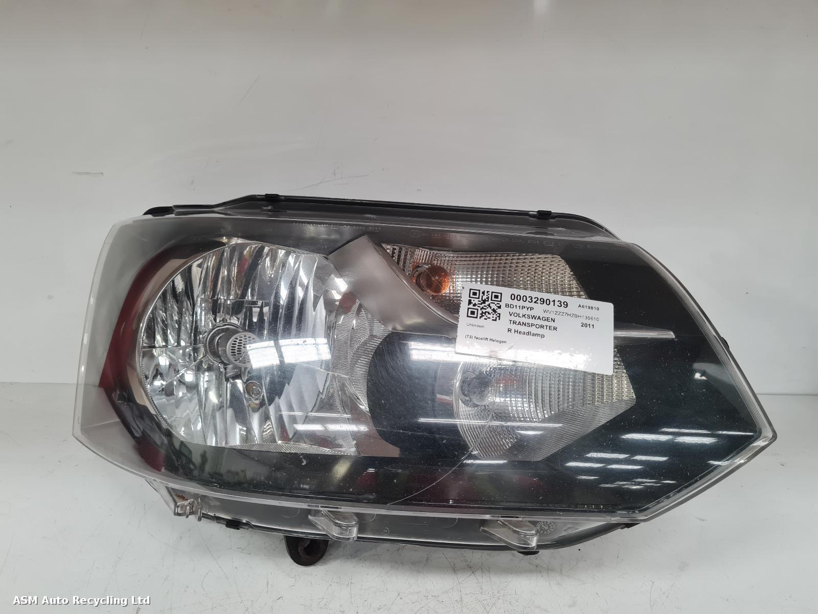 View Auto part R Headlamp Volkswagen Transporter 2011