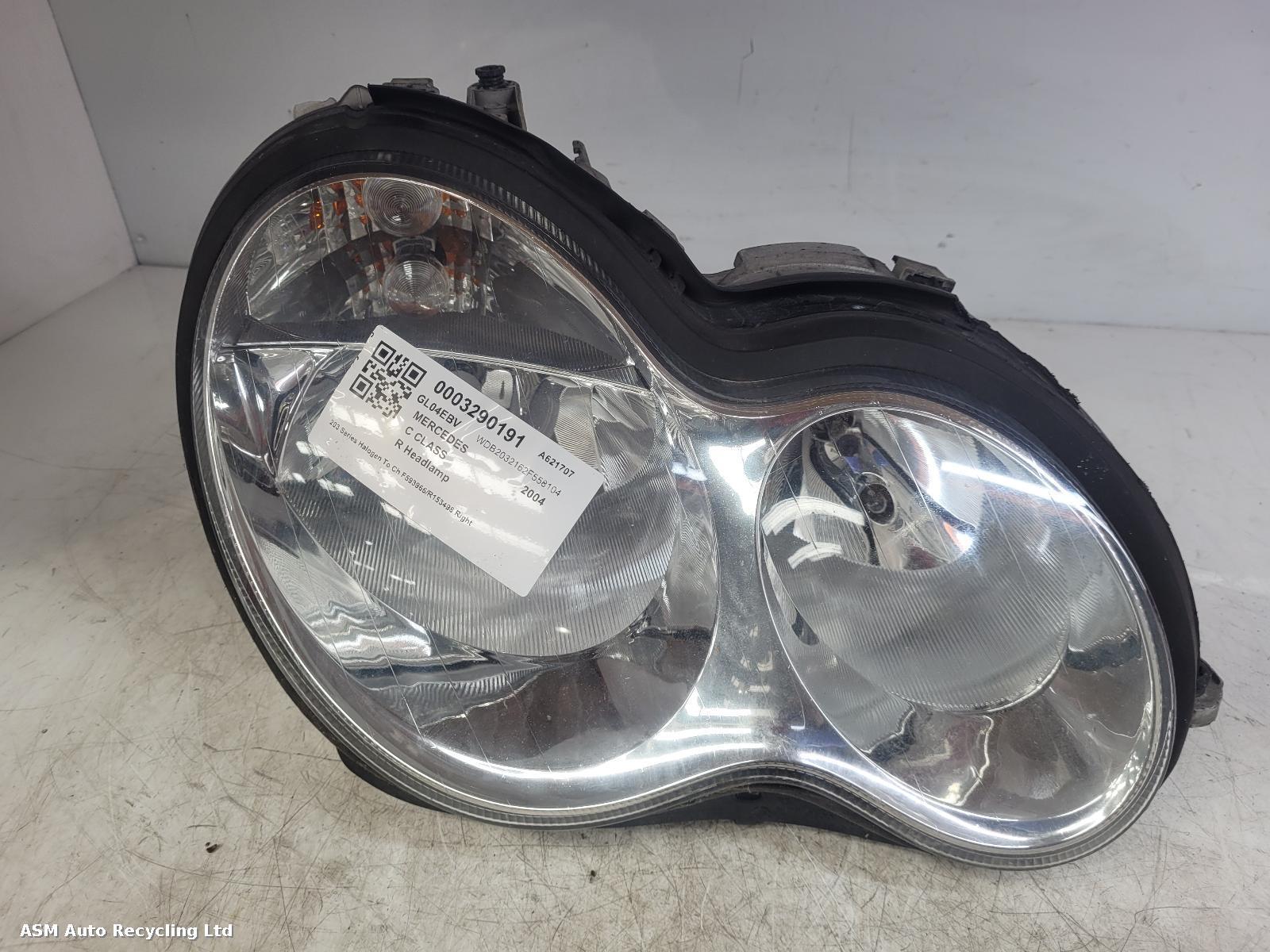 View Auto part R Headlamp Mercedes C Class 2004