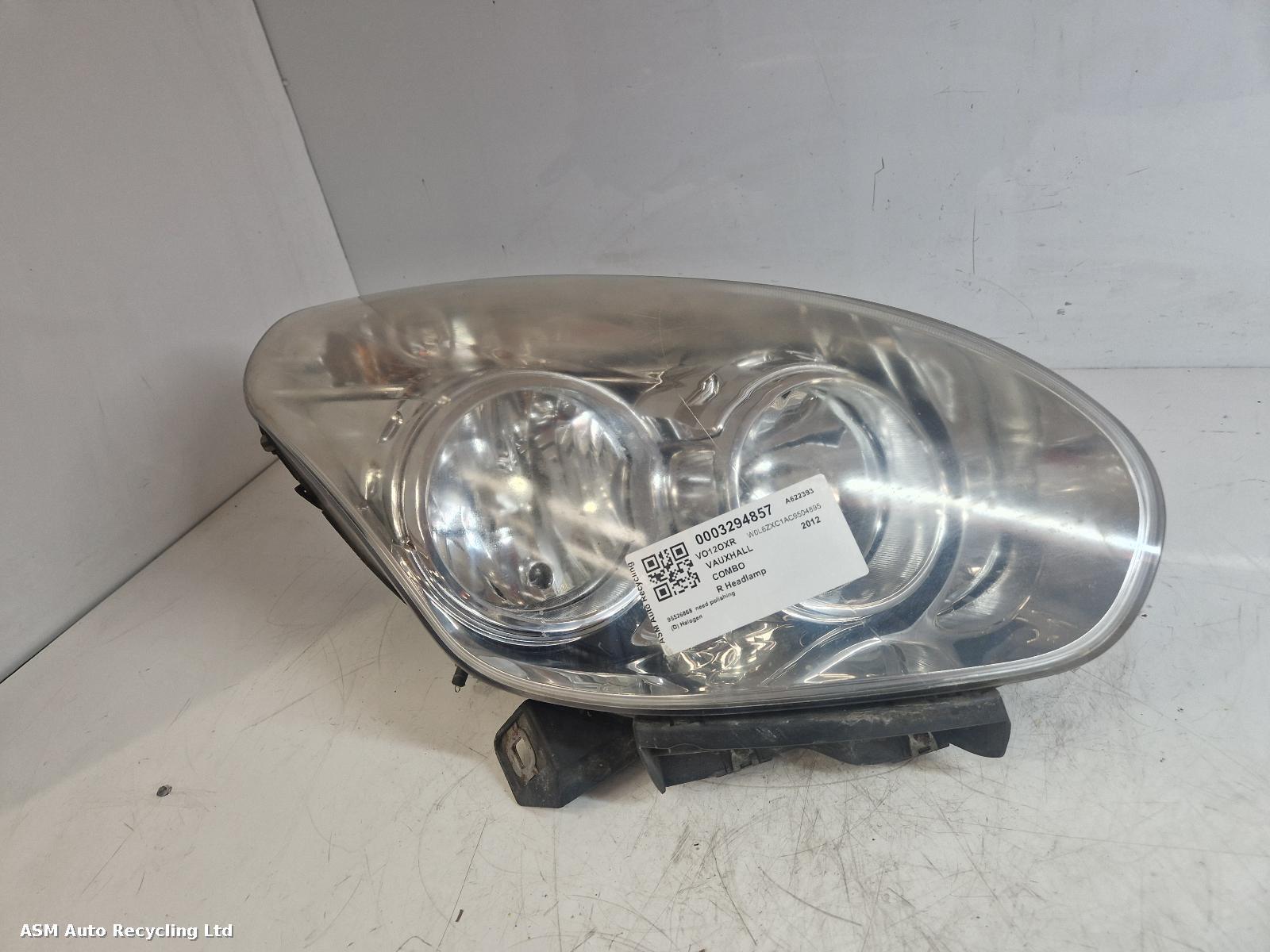 View Auto part R Headlamp Vauxhall Combo 2012