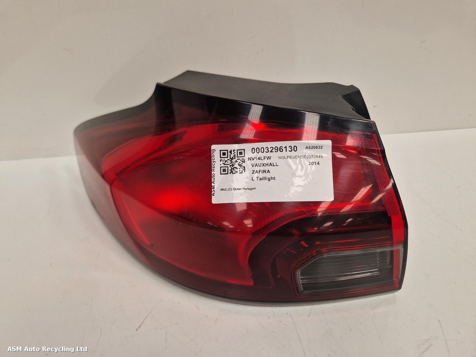 View Auto part L Taillight Vauxhall Zafira 2014