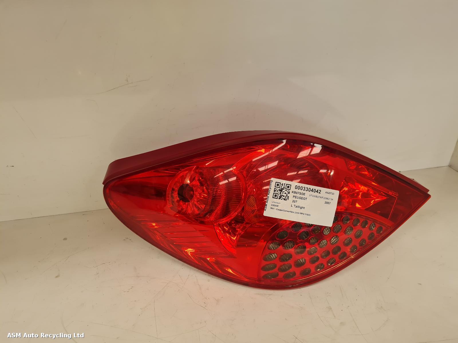 View Auto part L Taillight Peugeot 207 2007